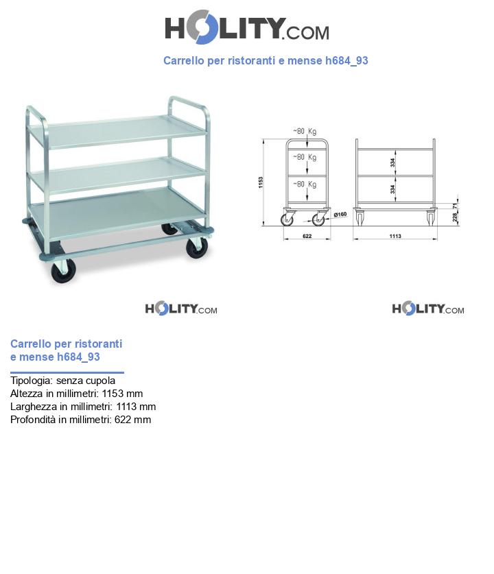 Carrello per ristoranti e mense h684_93