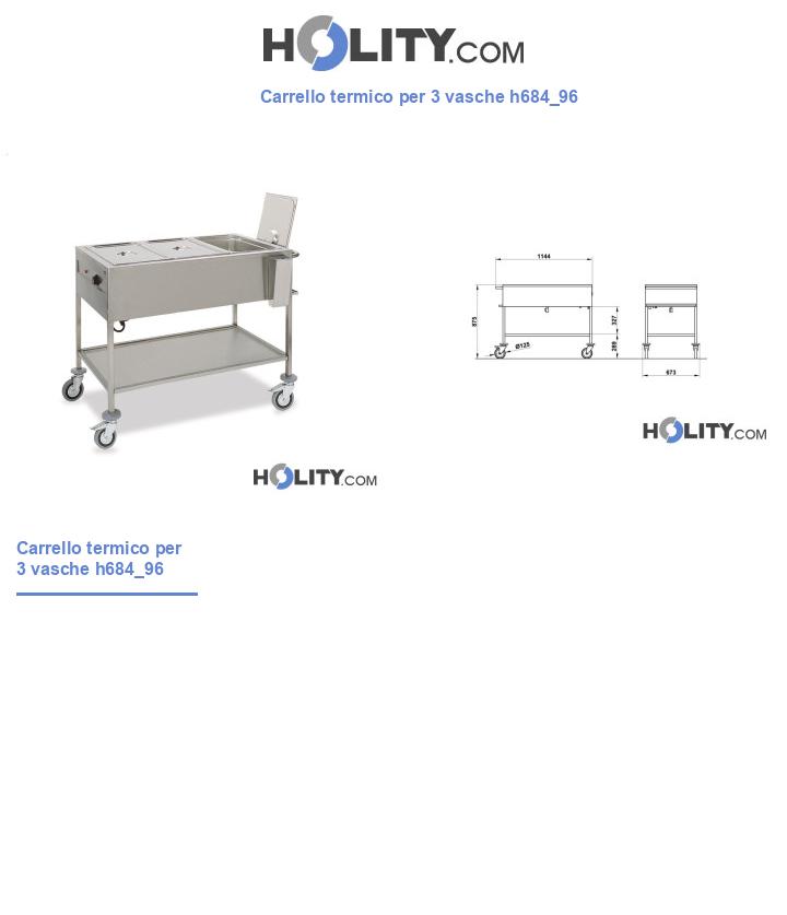 Carrello termico per 3 vasche h684_96