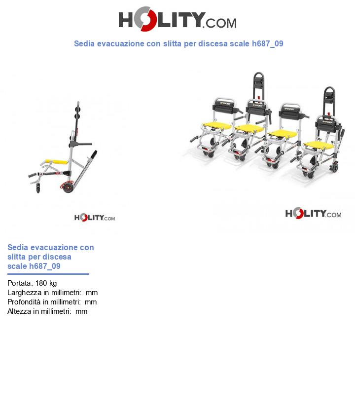 Sedia evacuazione con slitta per discesa scale h687_09