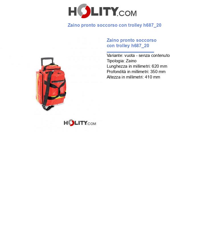 Zaino pronto soccorso con trolley h687_20