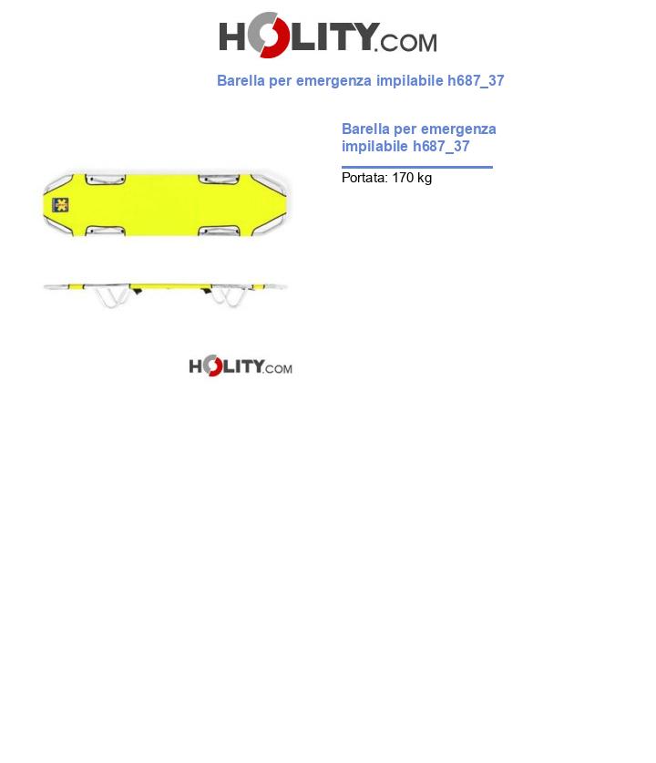 Barella per emergenza impilabile h687_37