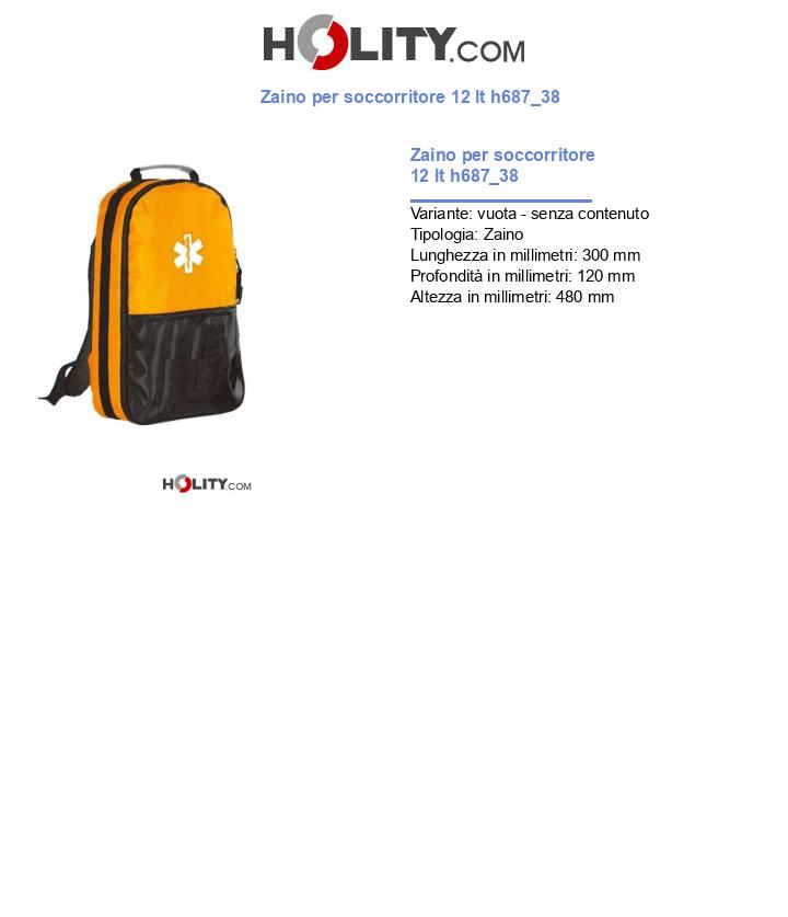 Zaino per soccorritore 12 lt h687_38