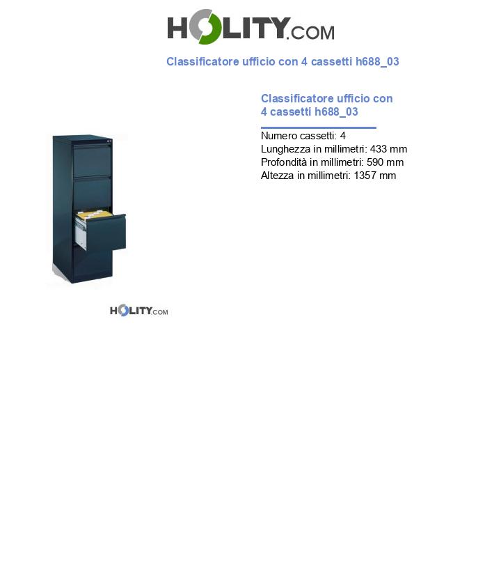 Classificatore ufficio con 4 cassetti h688_03