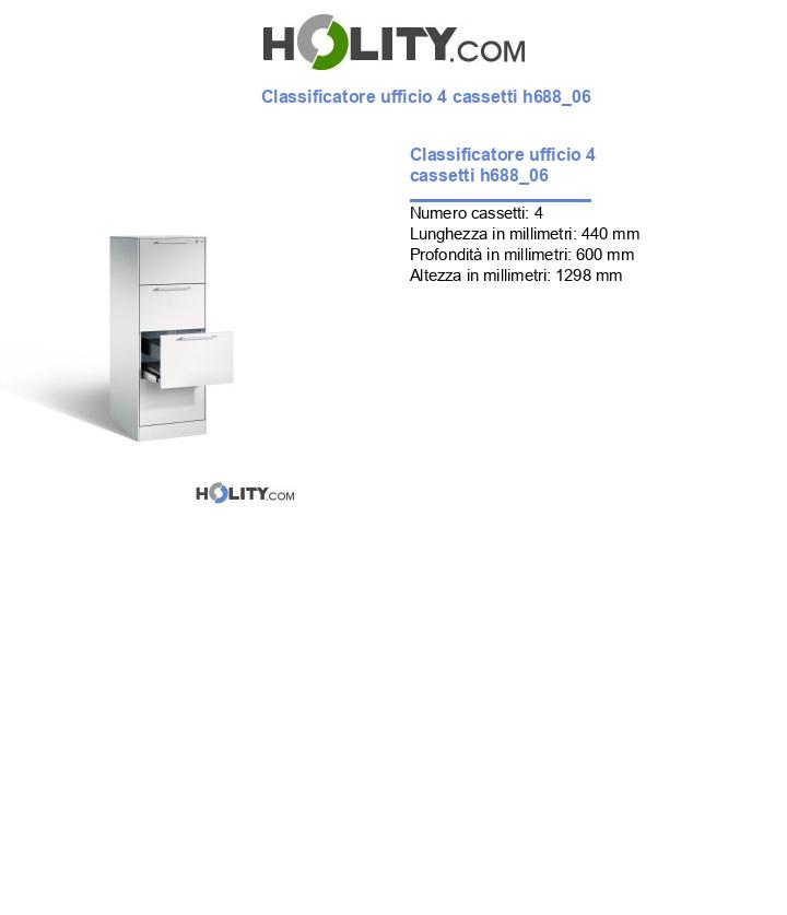 Classificatore ufficio 4 cassetti h688_06