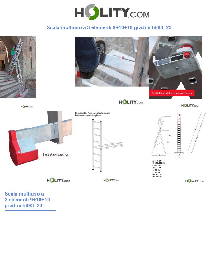 Scala multiuso a 3 elementi 9+10+10 gradini h693_23