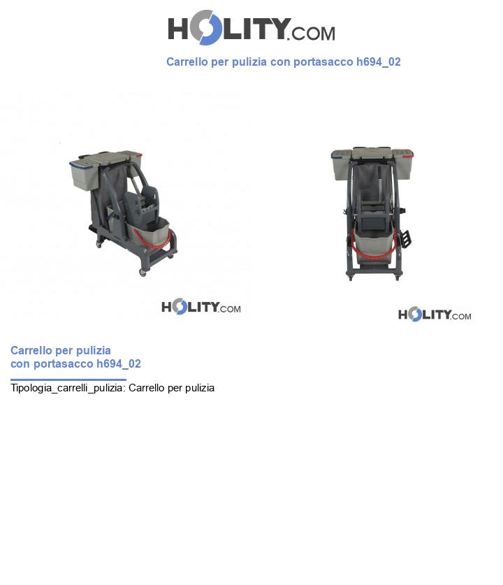 Carrello per pulizia con portasacco h694_02