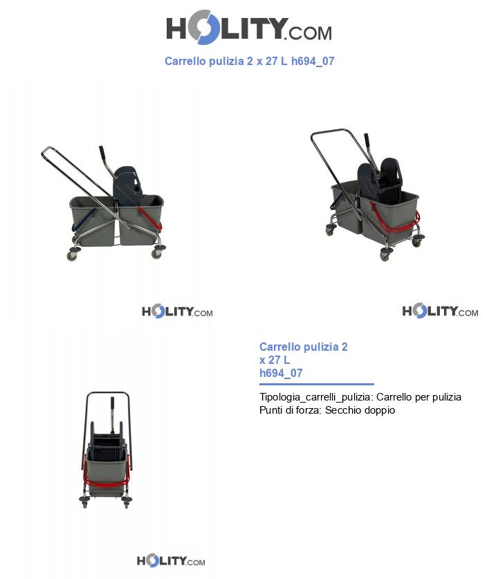 Carrello pulizia 2 x 27 L h694_07