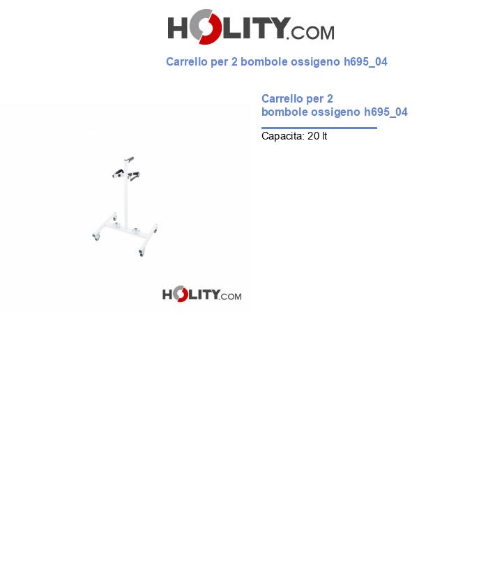 Carrello per 2 bombole ossigeno h695_04