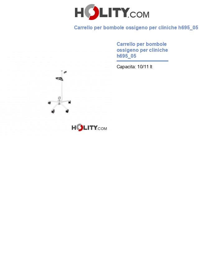 Carrello per bombole ossigeno per cliniche h695_05
