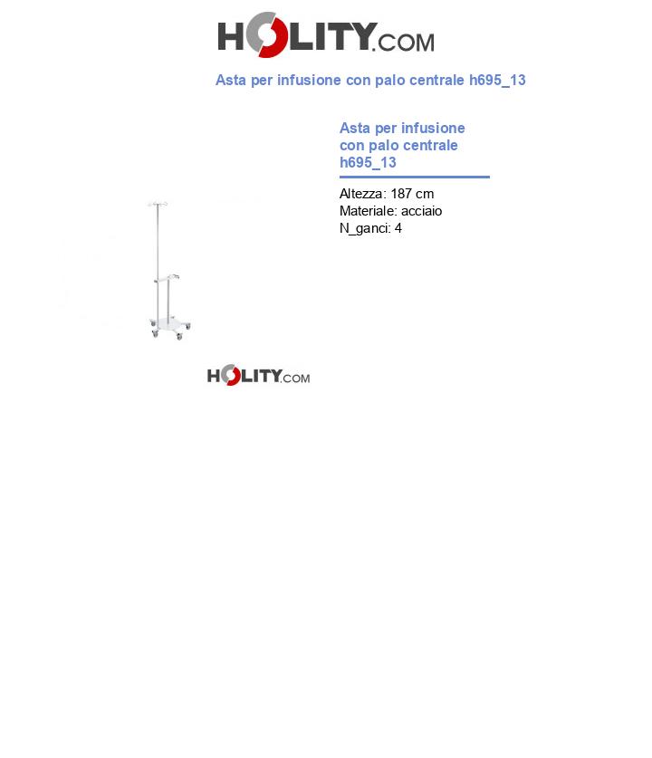Asta per infusione con palo centrale h695_13