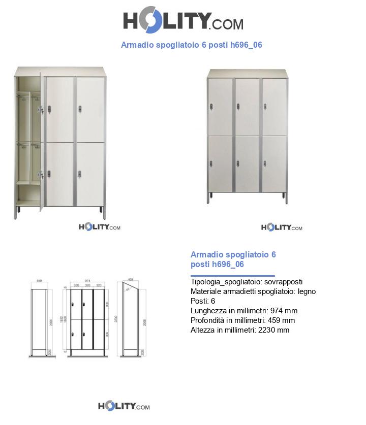 Armadio spogliatoio 6 posti h696_06