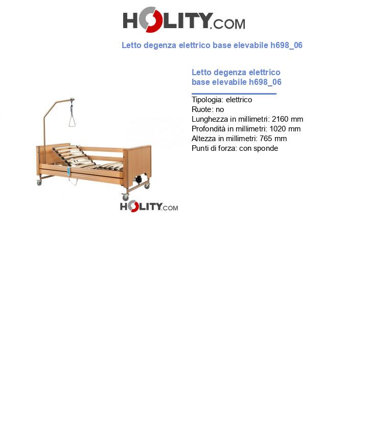 Letto degenza elettrico base elevabile h698_06