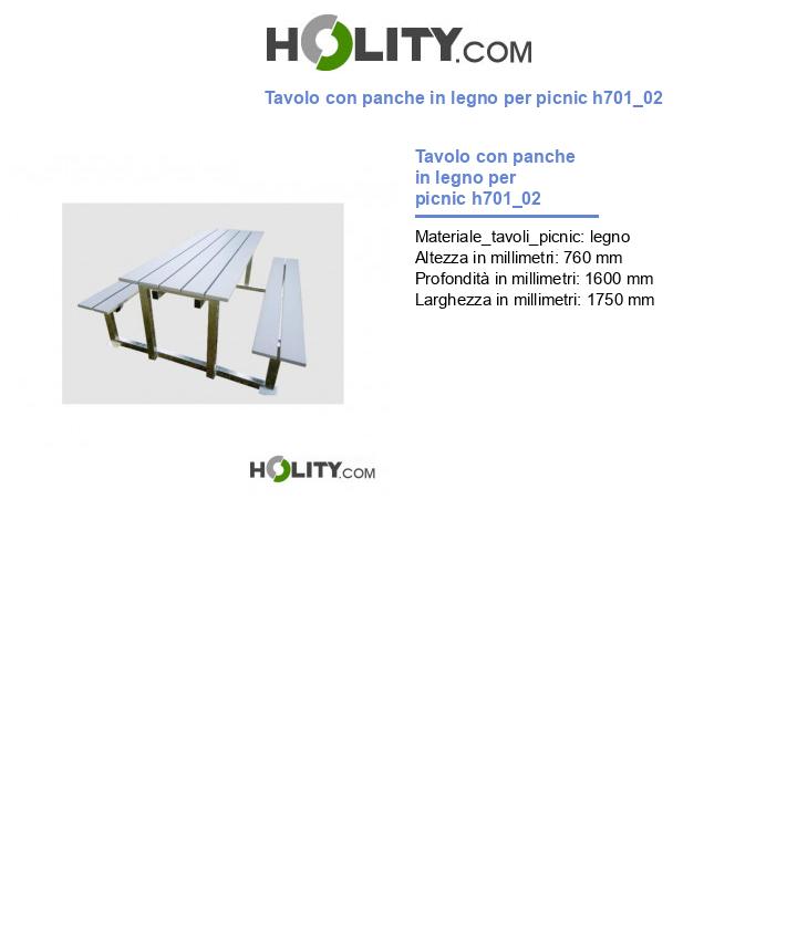 Tavolo con panche in legno per picnic h701_02