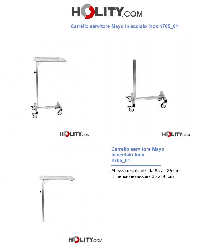 Carrello servitore Mayo in acciaio inox h705_01