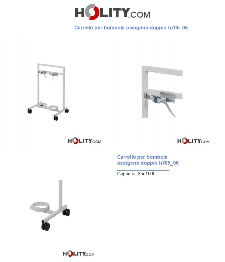 Carrello per bombola ossigeno doppio h705_06