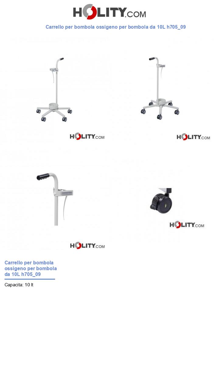 Carrello per bombola ossigeno per bombola da 10L h705_09