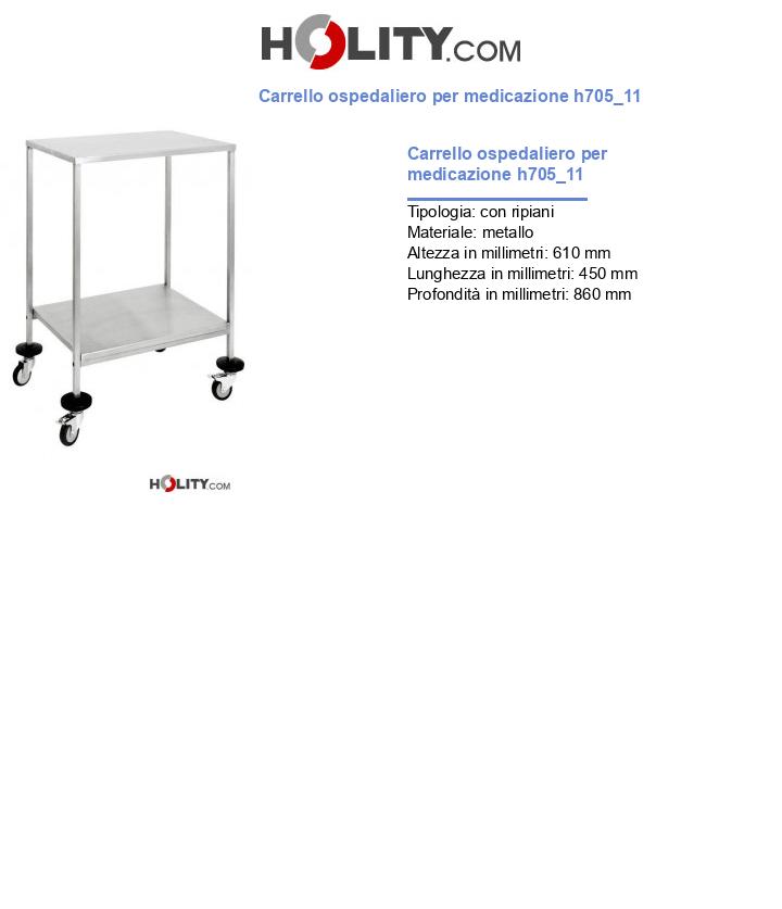 Carrello ospedaliero per medicazione h705_11