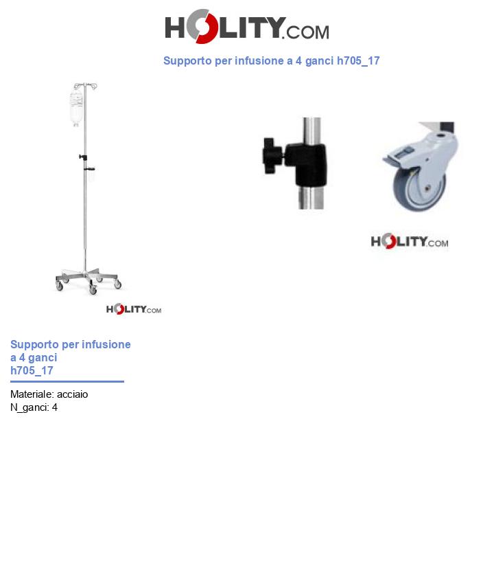 Supporto per infusione a 4 ganci h705_17