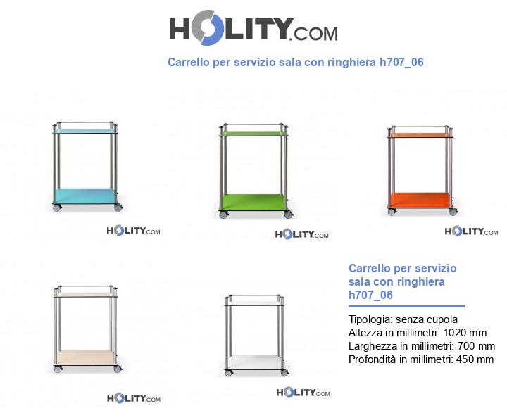 Carrello per servizio sala con ringhiera h707_06