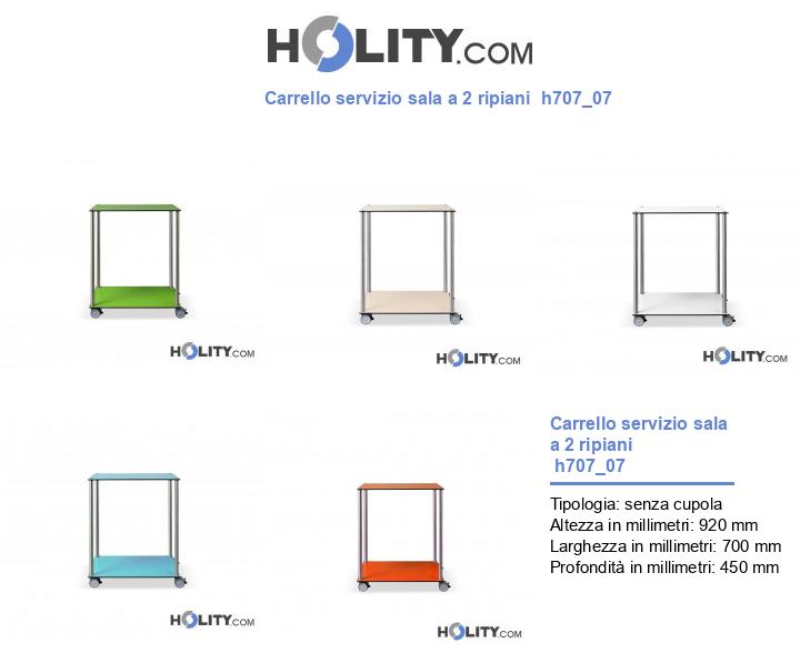 Carrello servizio sala a 2 ripiani h707_07
