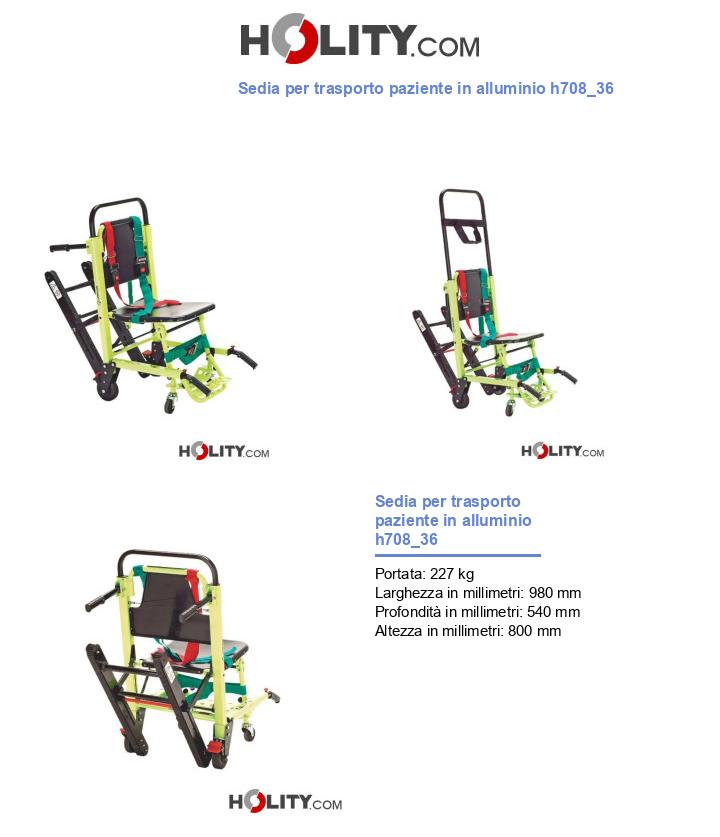 Sedia per trasporto paziente in alluminio h708_36