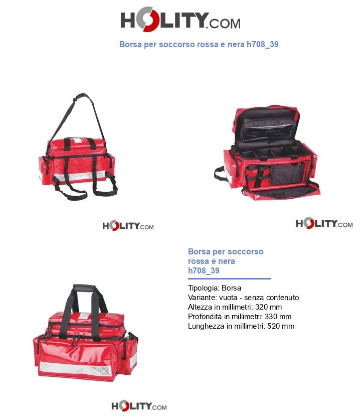 Borsa per soccorso rossa e nera h708_39