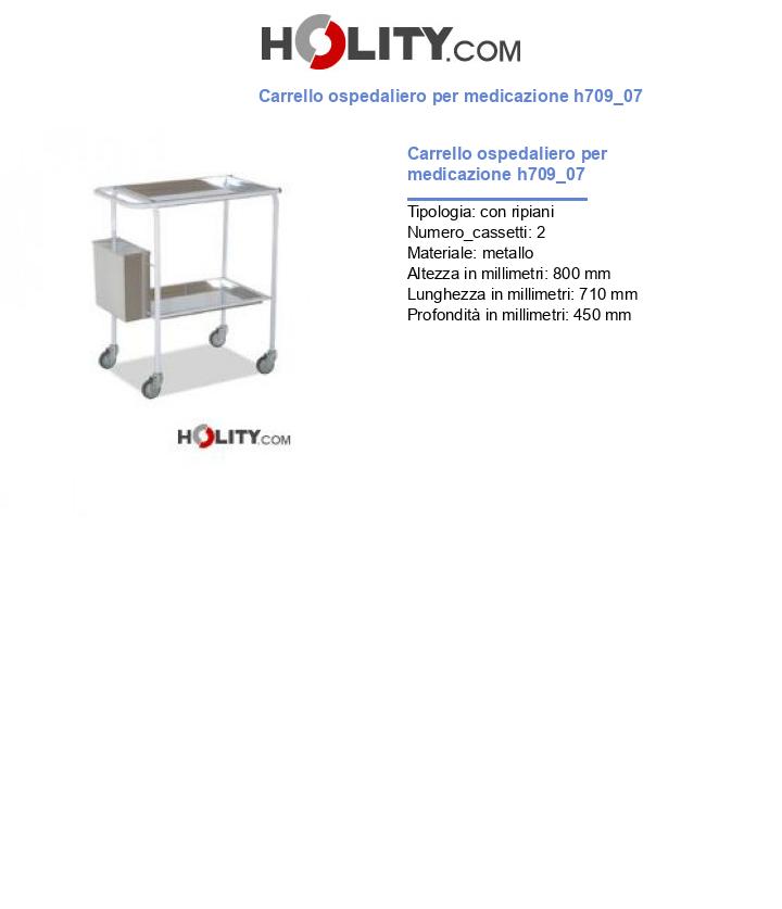 Carrello ospedaliero per medicazione h709_07