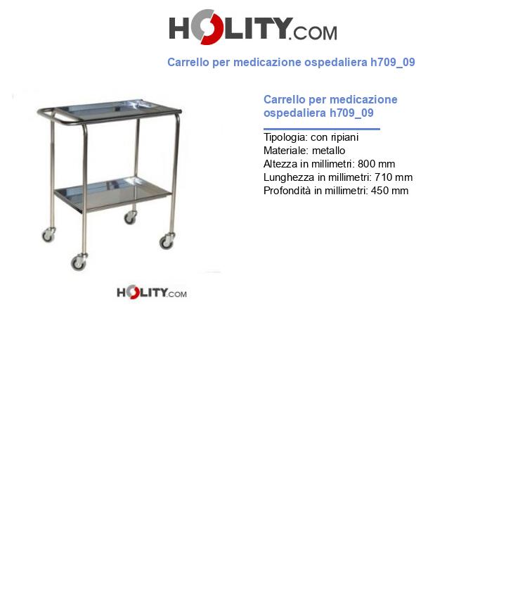Carrello per medicazione ospedaliera h709_09