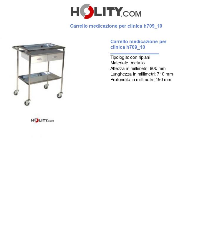 Carrello medicazione per clinica h709_10