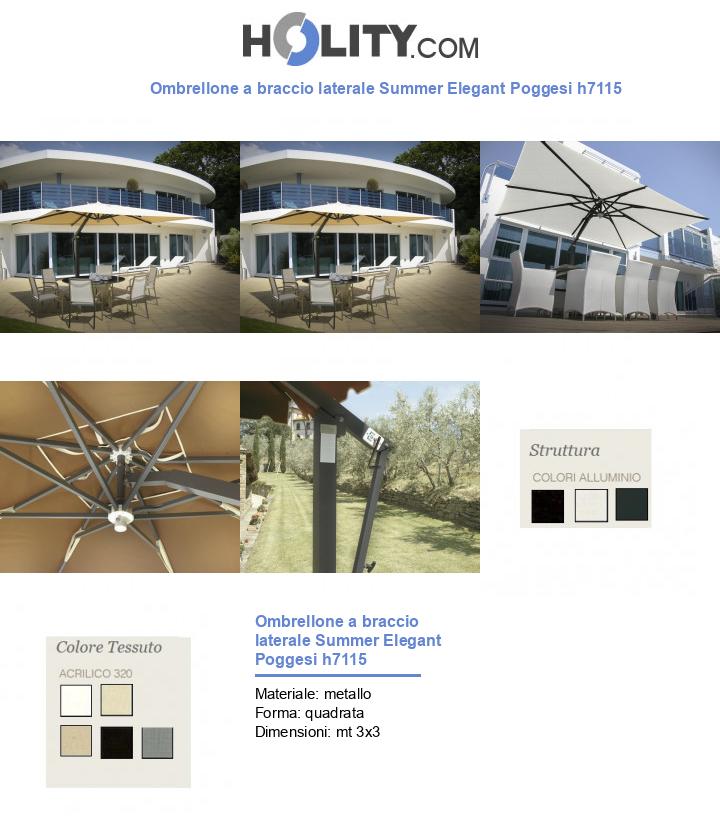 Ombrellone a braccio laterale Summer Elegant Poggesi h7115
