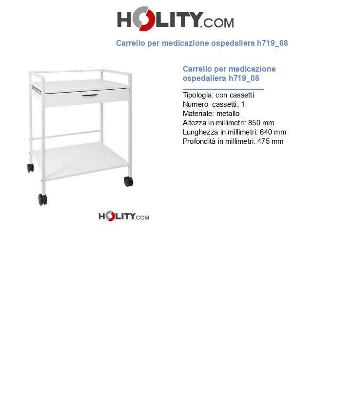 Carrello per medicazione ospedaliera h711_07