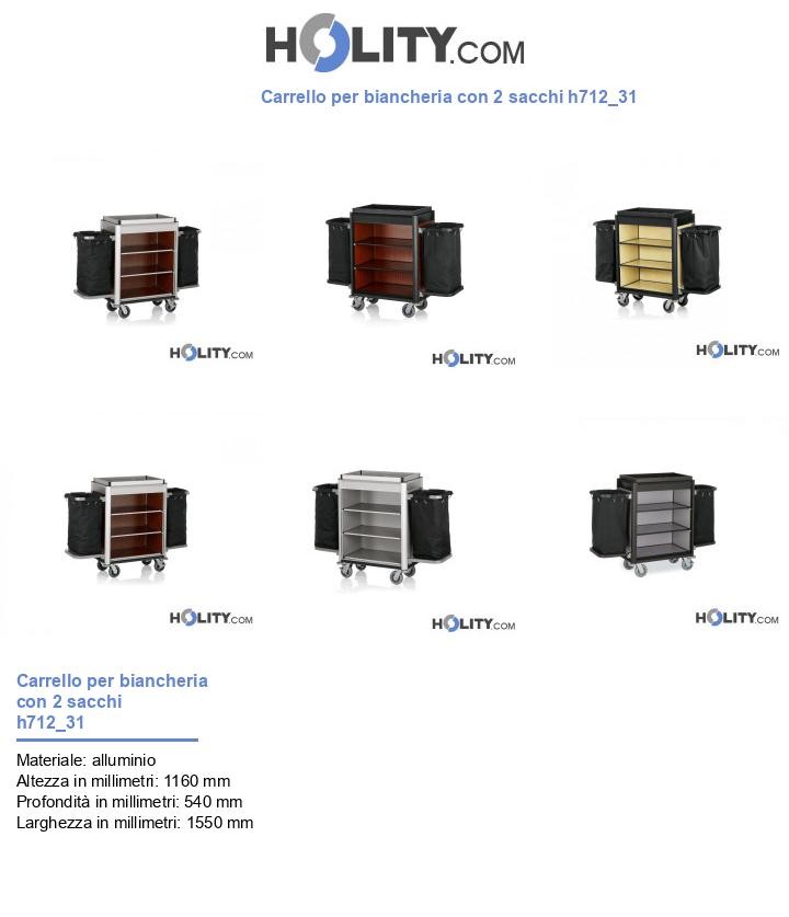 Carrello per biancheria con 2 sacchi h712_31