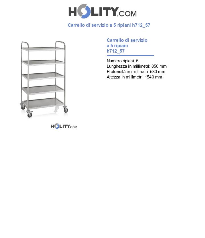 Carrello di servizio a 5 ripiani h712_57