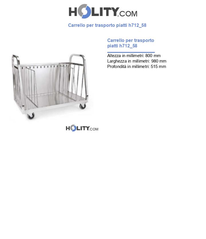Carrello per trasporto piatti h712_58