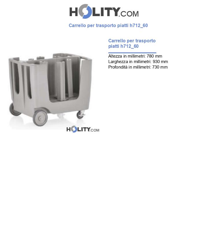 Carrello per trasporto piatti h712_60