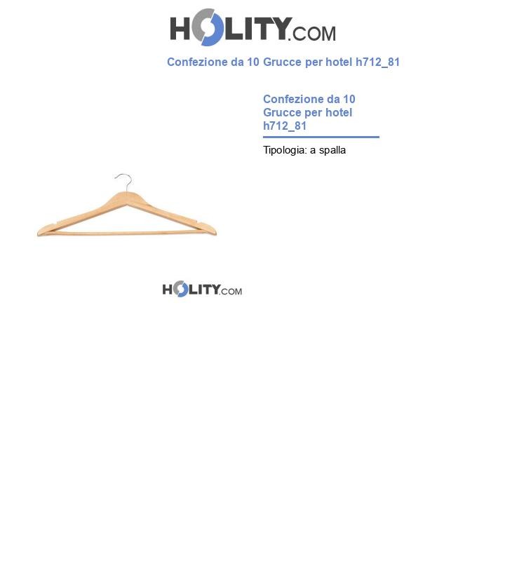 Confezione da 10 Grucce per hotel h712_81