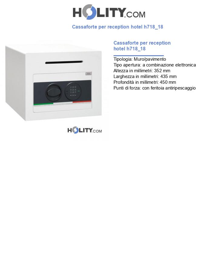 Cassaforte per reception hotel h718_18