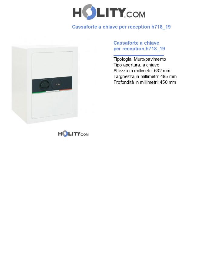 Cassaforte a chiave per reception h718_19