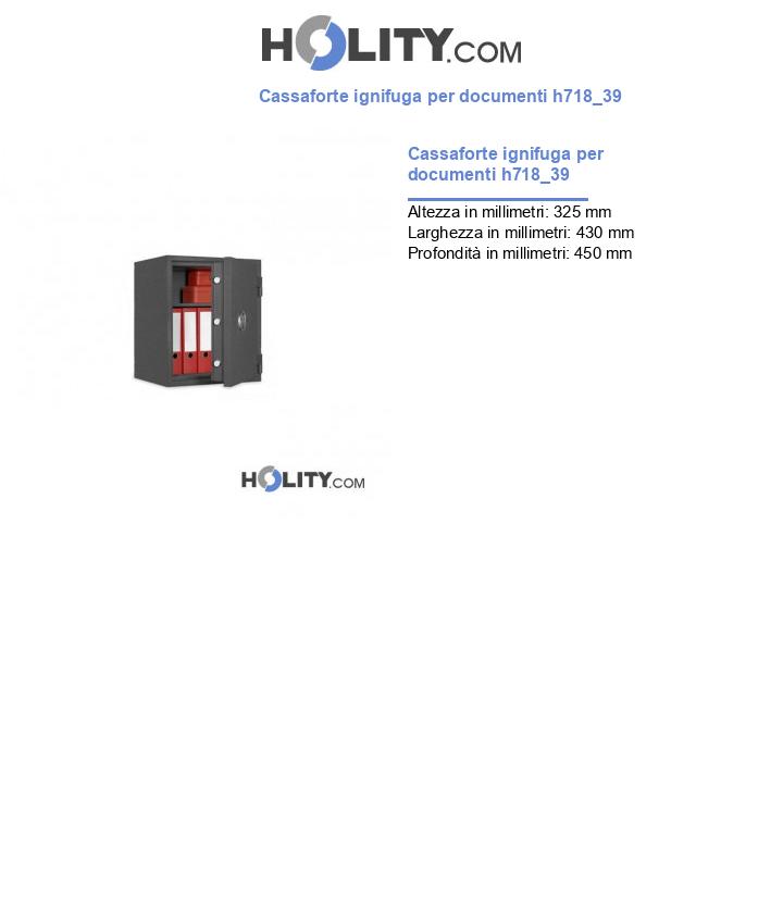 Cassaforte ignifuga per documenti h718_39