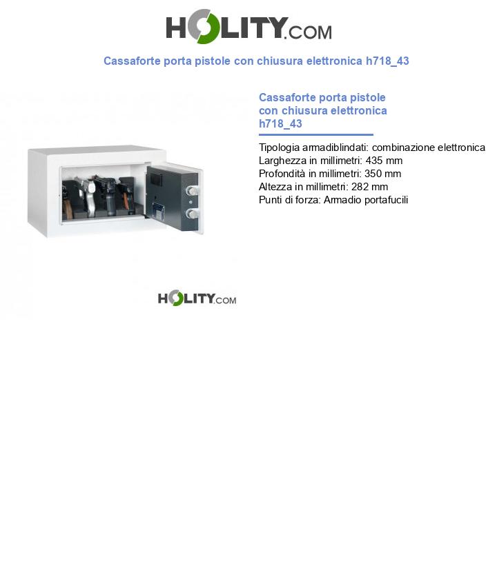 Cassaforte porta pistole con chiusura elettronica h718_43