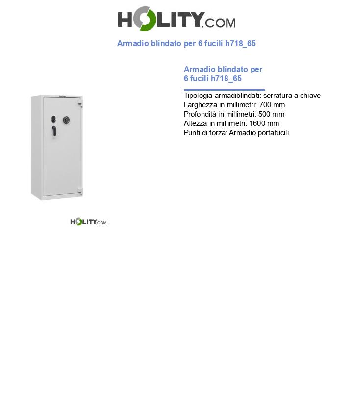 Armadio blindato per 6 fucili h718_65