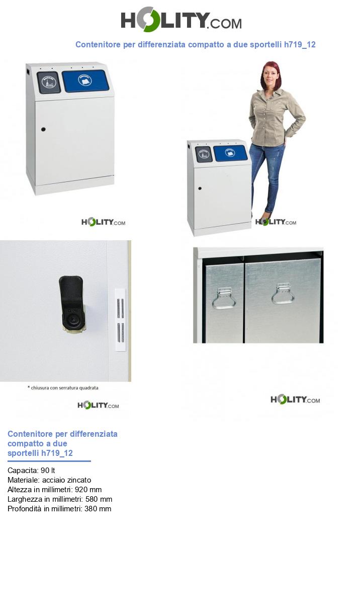 Contenitore per differenziata compatto a due sportelli h719_12