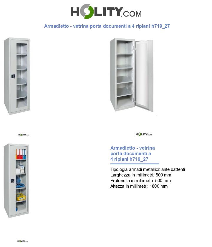 Armadietto - vetrina porta documenti a 4 ripiani h719_27