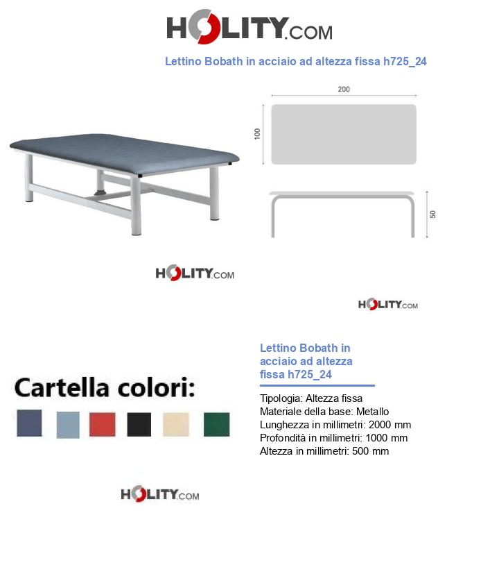 Lettino Bobath in acciaio ad altezza fissa h725_24