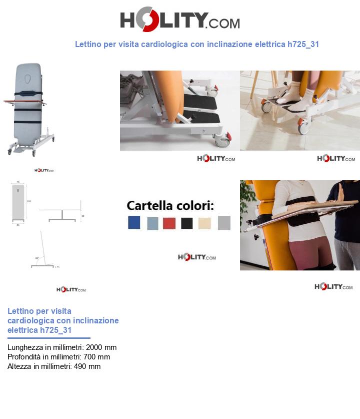 Lettino per visita cardiologica con inclinazione elettrica h725_31