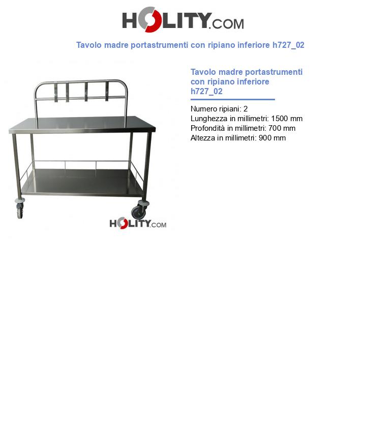 Tavolo madre portastrumenti con ripiano inferiore h727_02