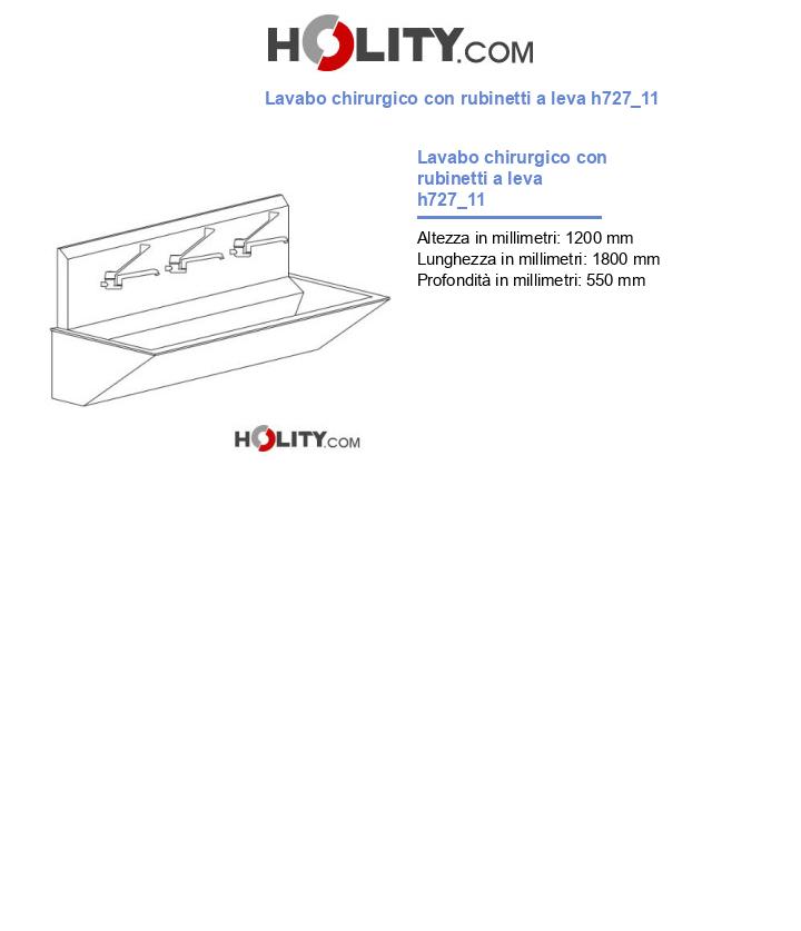 Lavabo chirurgico con rubinetti a leva h727_11