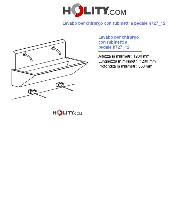 Lavabo per chirurgo con rubinetti a pedale h727_12