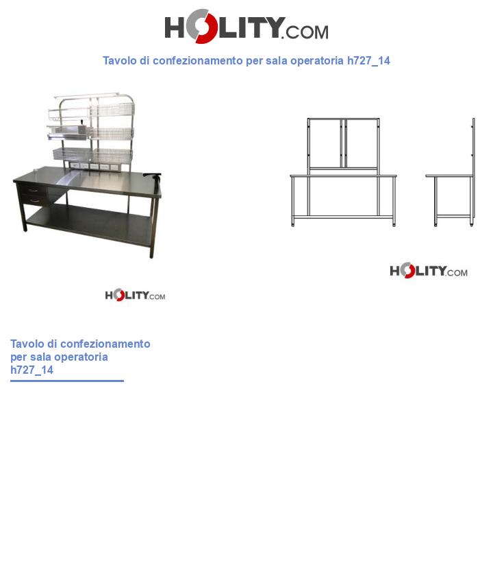 Tavolo di confezionamento per sala operatoria h727_14