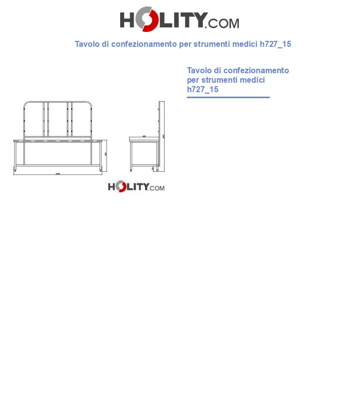 Tavolo di confezionamento per strumenti medici h727_15